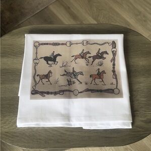 OX BOW HAND TOWEL EQUESTRIAN MEDLEY WHITE AND OATMEAL FW20